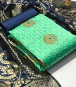 Sea-green jacquard banarasi salwar
