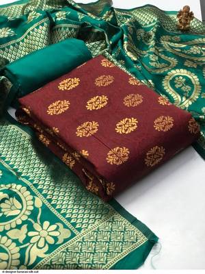 Maroon jacquard banarasi salwar 1