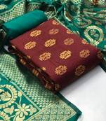 Maroon jacquard banarasi salwar
