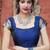 Blue woven banarasi silk saree with blouse