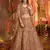 Peach Heavy thread, foil mirror, beads, dori Embroidered pure organza Semi Stitched bridal lehenga