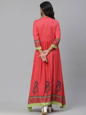 Pinksky Pink woven viscose ethnic-kurtis 2