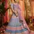 Grey Heavy zarkan, foil mirror, thread Embroidered pure organza Semi Stitched bridal lehenga