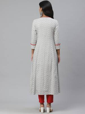Pinksky White woven cotton ethnic-kurtis 2