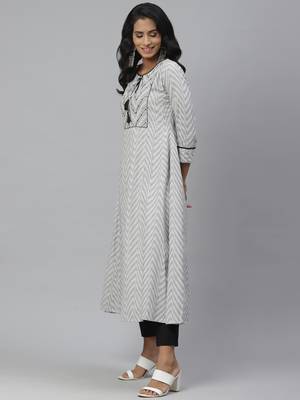 Pinksky White woven cotton ethnic-kurtis 3