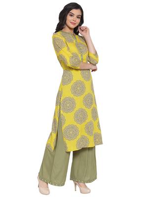 Lime printed rayon kurtas-and-kurtis 3