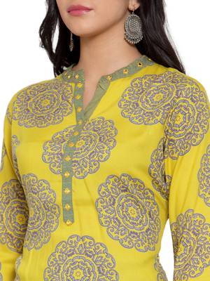 Lime printed rayon kurtas-and-kurtis 4