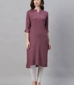 Mauve printed liva ethnic-kurtis