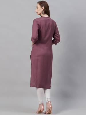 Mauve printed liva ethnic-kurtis 2