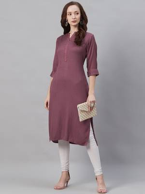 Mauve printed liva ethnic-kurtis 3