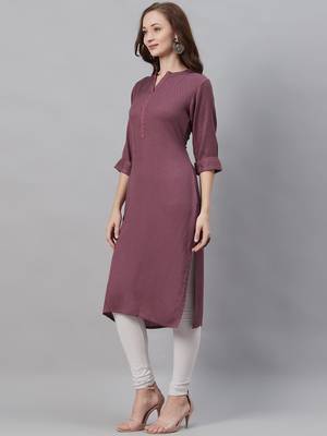 Mauve printed liva ethnic-kurtis 4