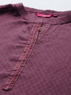 Mauve printed liva ethnic-kurtis 5