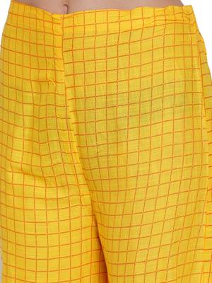Yellow printed rayon kurtas-and-kurtis 5