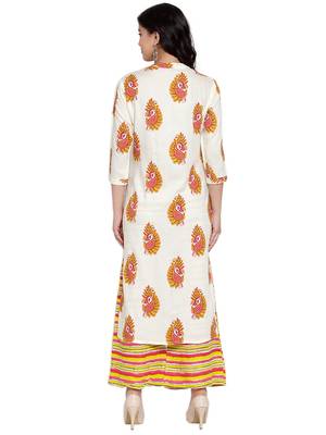 Cream printed rayon kurtas-and-kurtis 2