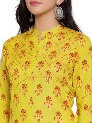 Lime printed rayon kurtas-and-kurtis 4