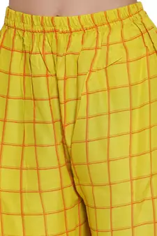Lime printed rayon kurtas-and-kurtis