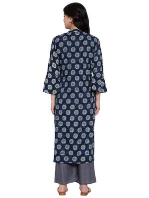 Indigo printed rayon kurtas-and-kurtis 2