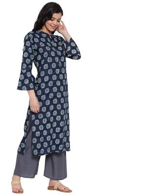 Indigo printed rayon kurtas-and-kurtis 3
