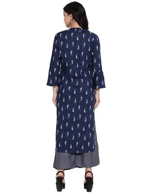 Indigo printed rayon kurtas-and-kurtis 2