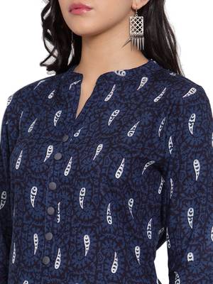 Indigo printed rayon kurtas-and-kurtis 4