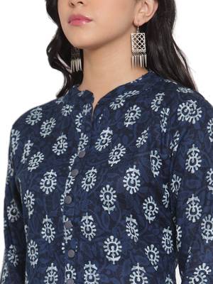 Indigo printed rayon kurtas-and-kurtis 4