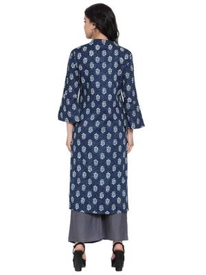 Indigo printed rayon kurtas-and-kurtis 2