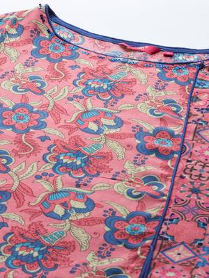 Pink printed liva ethnic-kurtis 5