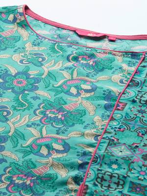 Sky-blue printed liva ethnic-kurtis 5