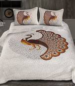 Pink City Fabrics Unique Design Pure Cotton Printed Double Bed Sized Bedsheet With 2 Pillow Cover