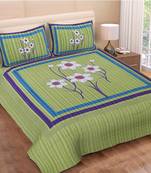 Pink City Fabrics Unique Design Pure Cotton Printed Double Bed Sized Bedsheet With 2 Pillow Cover