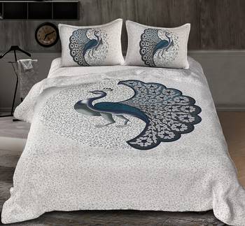Pink City Fabrics Unique Design Pure Cotton Printed Double Bed Sized Bedsheet With 2 Pillow Cover 1