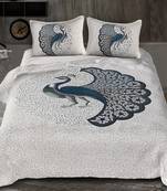 Pink City Fabrics Unique Design Pure Cotton Printed Double Bed Sized Bedsheet With 2 Pillow Cover