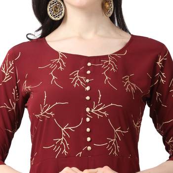 Green printed crepe short-kurtis 5