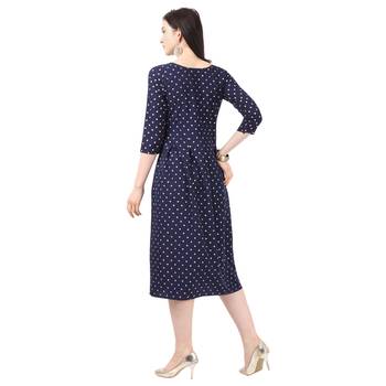 Blue printed crepe short-kurtis 4