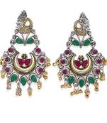 Green crystal earrings