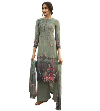 Green digital print crepe salwar 1