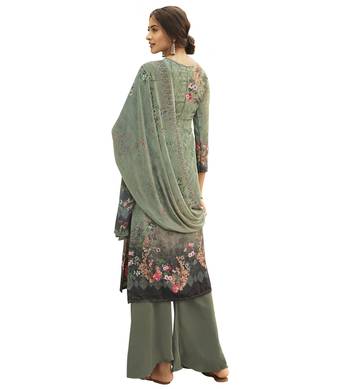 Green digital print crepe salwar 2