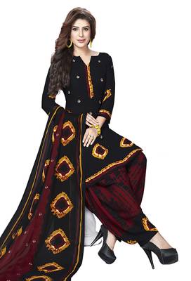 Black printed crepe salwar 1