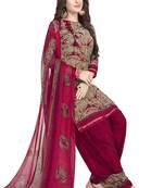 Dark-beige printed crepe salwar