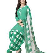Sea-green printed crepe salwar