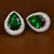 Rhodium Plated American Diamond and Green Stone Embellished Stud 216ED406