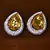 Rhodium Plated American Diamond and Champagne Stone Embellished Stud 216ED409