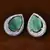 Rhodium Plated American Diamond and Mint Stone Embellished Stud 216ED410