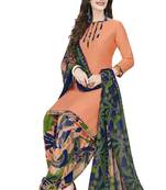 Light-orange printed crepe salwar