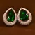 Rose Gold Plated American Diamond and Green Stone Embellished Stud 216ED414