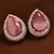 Rose Gold Plated American Diamond and Baby Pink Stone Embellished Stud 216ED418