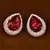 Rose Gold Plated American Diamond and Red Stone Embellished Stud 216ED419