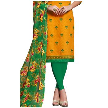 Mustard embroidered jacquard salwar 2