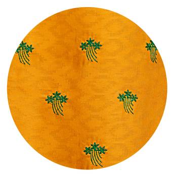 Mustard embroidered jacquard salwar 4