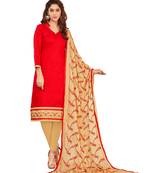 Red plain cotton salwar